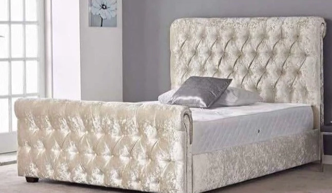 The Chardonnay Scroll Sleigh Bed Frame