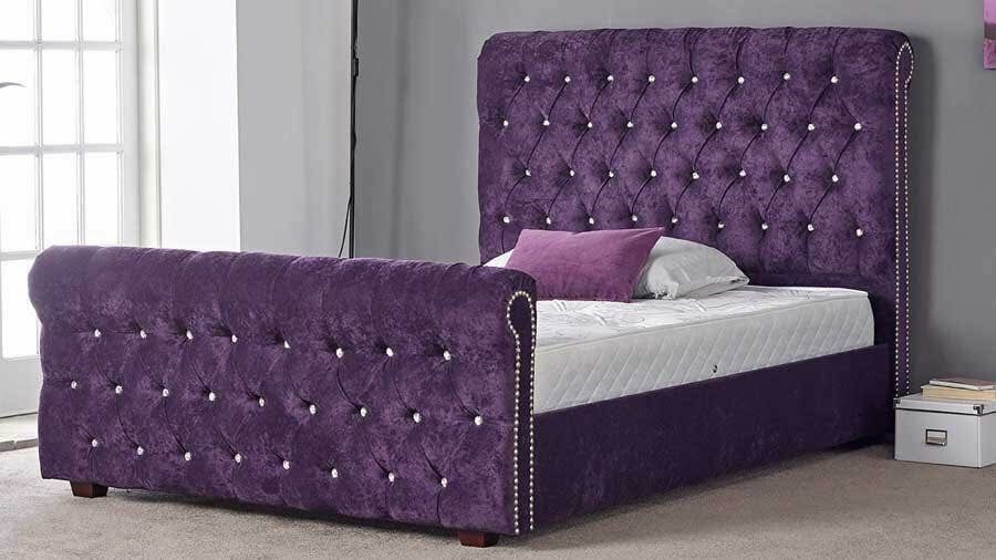 The Majestic Scroll Sleigh Bed