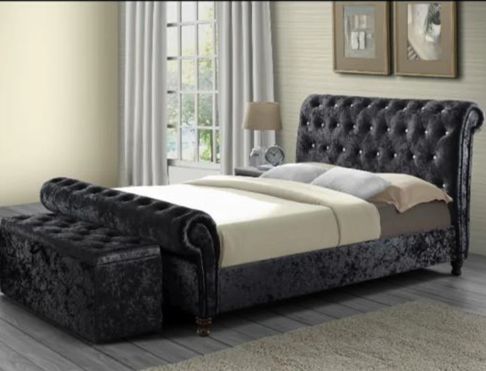 The Warren Scroll Sleigh Bed Frame